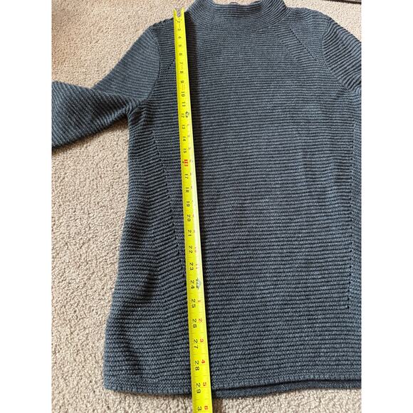J Mclaughlin Sweater Ribbed Pullover Mock Neck Dark Gray Classic Preppy Womens L - Picture 4 of 6